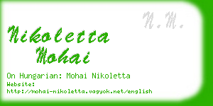 nikoletta mohai business card